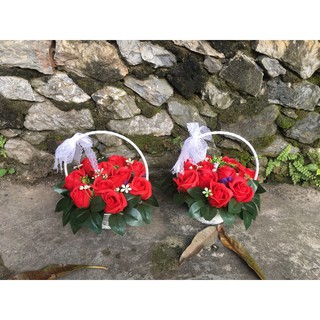 Giỏ hoa sáp 10 bông