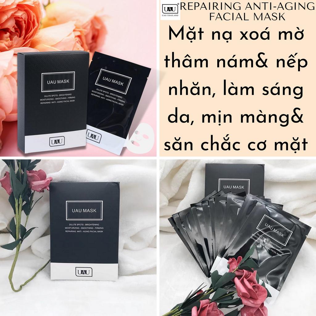 Mặt nạ UAU Mask Thái Lan dưỡng da, giúp da trắng sáng, giảm nếp nhăn, xoá mờ thâm nám 10 miếng/hộp