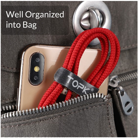 Dây velcro TOPK quấn gọn dây cáp / điện thoại đa năng cuộn 5m