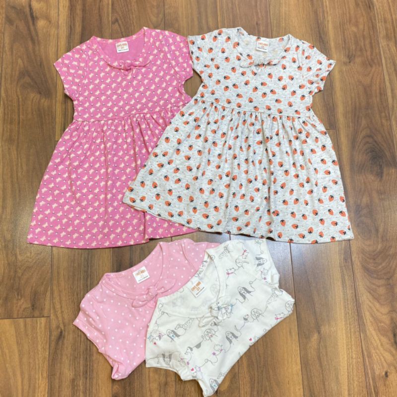 COMBO 2 váy cotton vnxk cổ nơ bé gái 9-20kg