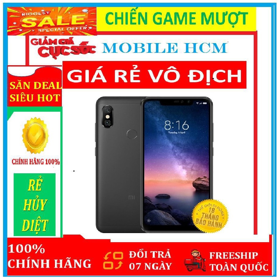 { Siêu Sale - Gía Rẻ - Vô Địch } " Điện Thoại " XIAOMI REDMI 6 PRO 6PRO ram 4G/64G MỚI 100% Fullbox { Đủ Màu }