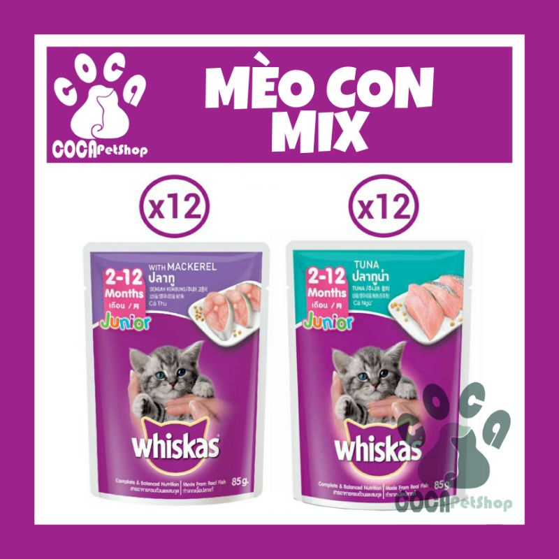 [Mã PET50K giảm Giảm 10% - Tối đa 50K đơn từ 250K] 24 gói Pate Whiskas tùy chọn
