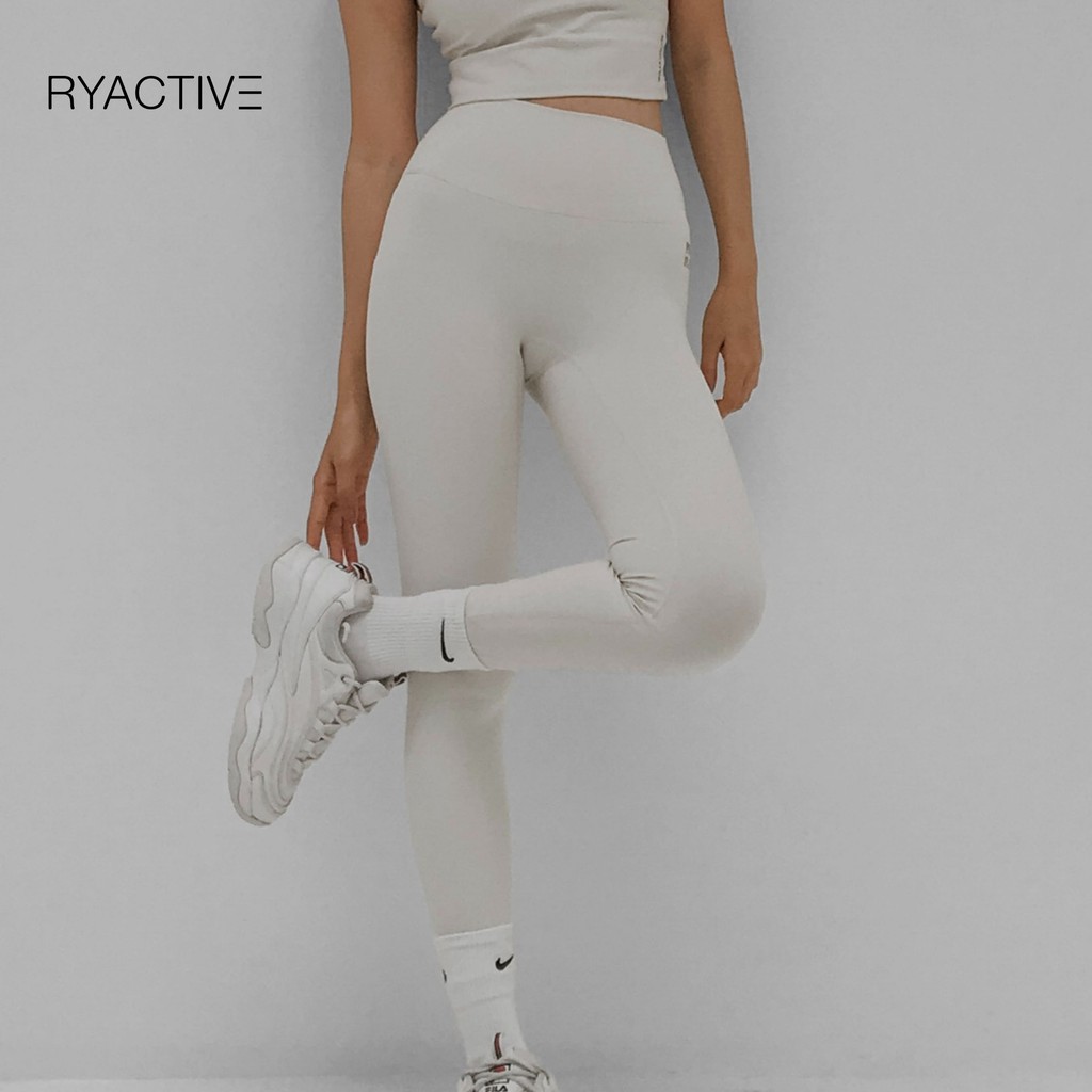 Quần tập yoga/thể thao lưng cao RYACTIVE - RYA Legging Coconut Cream