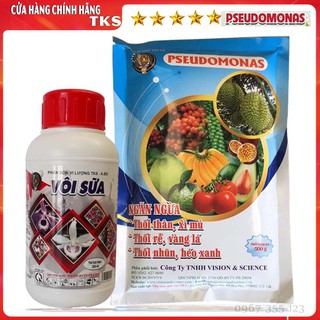 [Bộ Đôi] PSEUDOMONAS Và VÔI SỮA Trừ Bệnh Vàng Lá Thối Rễ, Héo Xanh Trên Cây Trồng