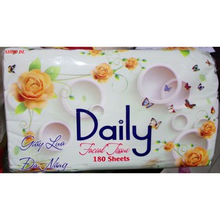 Khăn giấy lụa đa năng Daily - Facial Tissue (180 miếng/gói -  kích thước đóng gói 10x15x5cm)