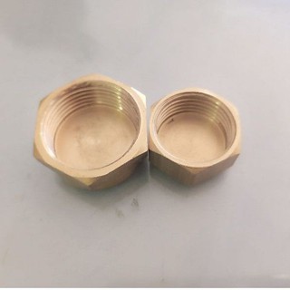 Nắp chụp ống nước Đồng, nút bịt đường ống nước - Ren trong 21, 27 và ren ngoài 21