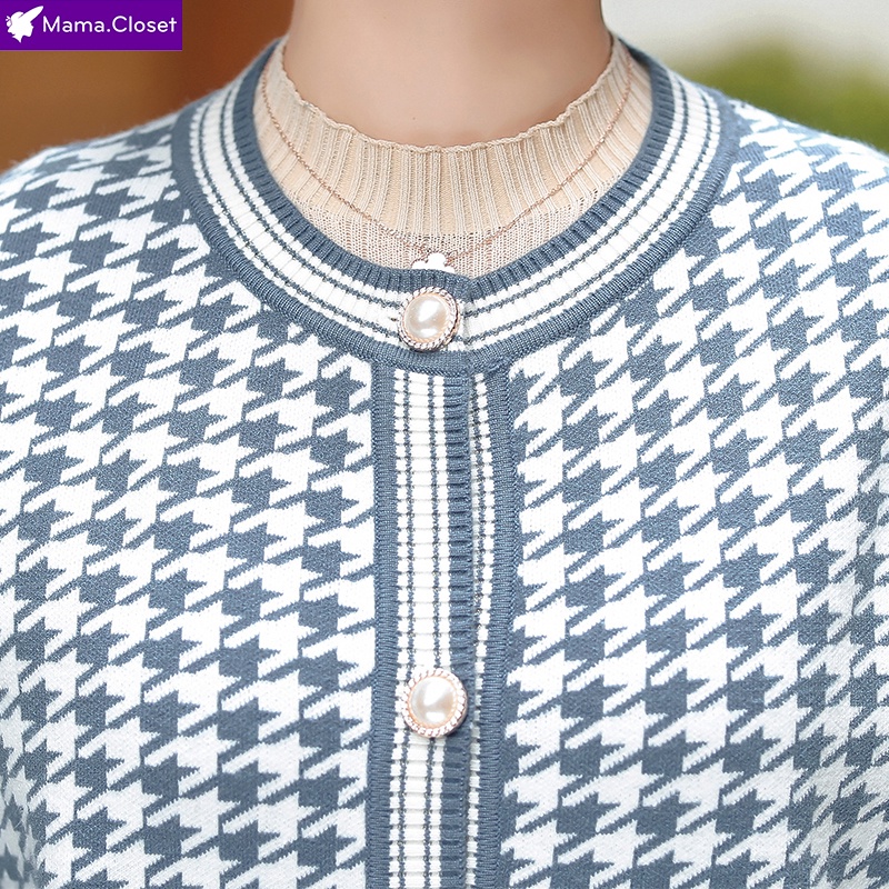 #YY6605 ÁO LEN CỔ TRÒN DÀI TAY ĐÓNG CÚC ĐỒ THU ĐÔNG, DÀNH CHO MẸ, CHO NGƯỜI TRUNG NIÊN HÀNG QUẢNG CHÂU MỚI HOT 2021 | BigBuy360 - bigbuy360.vn