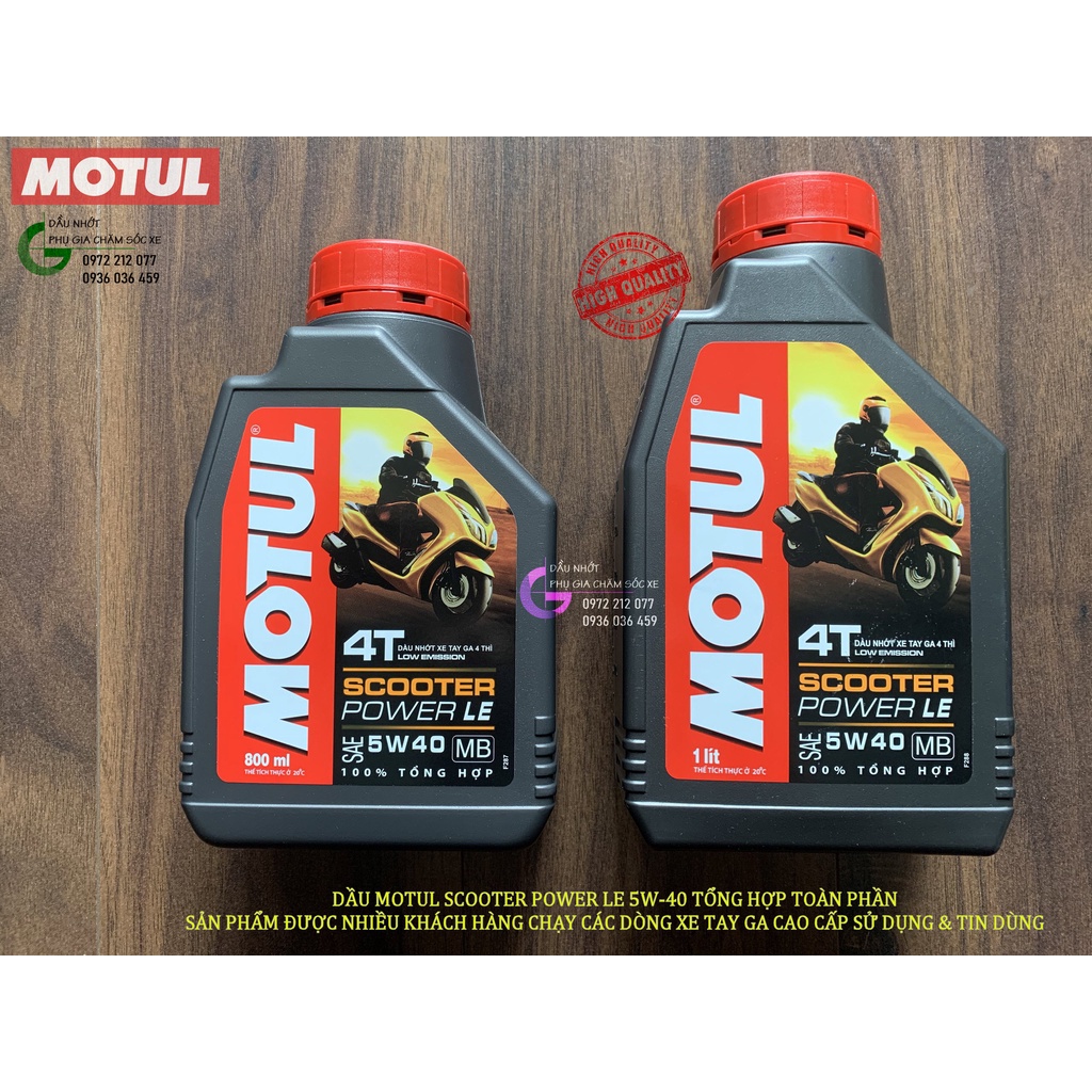 Dầu xe tay ga Motul Scooter Power LE 5W-40 tổng hợp toàn phần
