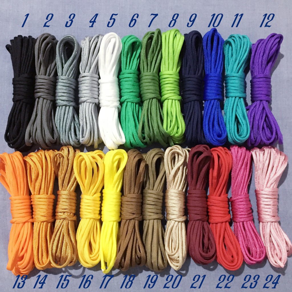 dây dù paracord 7 lõi 3,5mm dẹp - 5 mét (Một số màu)