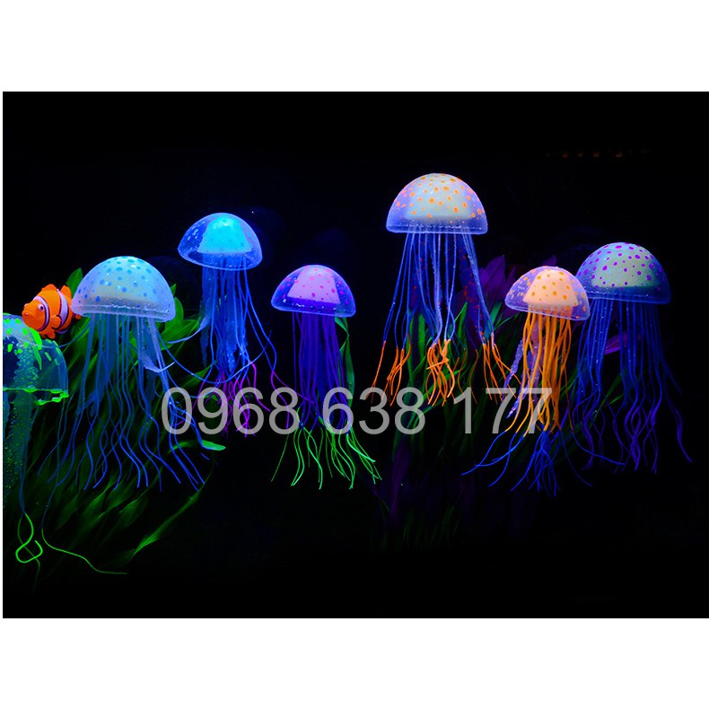 Đồ chơi Sứa Mặt Trăng Dạ Quang Kích Thước Lớn - Trang Trí Hồ Cá - Hồ cá hồ thủy sinh