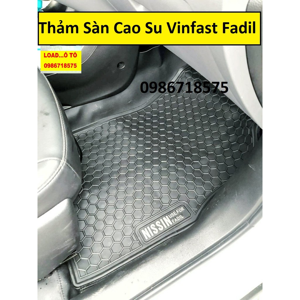 Thảm Lót Sàn Cao Su Xe Vinfast Fadil 2022-2019 Loại 1 Màu Đen Hàng Mới Nhất, Có Lớp Chống Trượt Cao Cấp