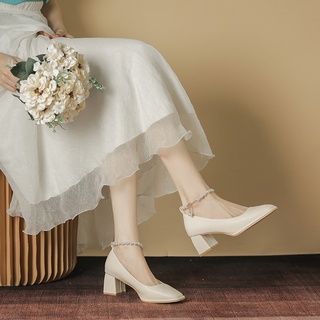 ❤️Giày Cao Gót Mũi Vuông Phong Cách lolita Xinh Xắn Cho Nữ