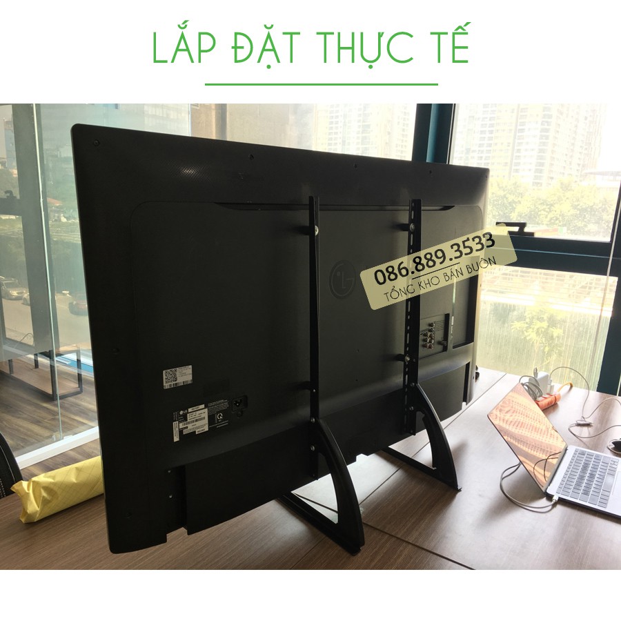Chân Đế Tivi Để Bàn ErgoTek E602 40 - 43 - 50 - 55 - 60 - 65 Inch - Chân Tivi Đa Năng Tương Thích Các Loại Tivi