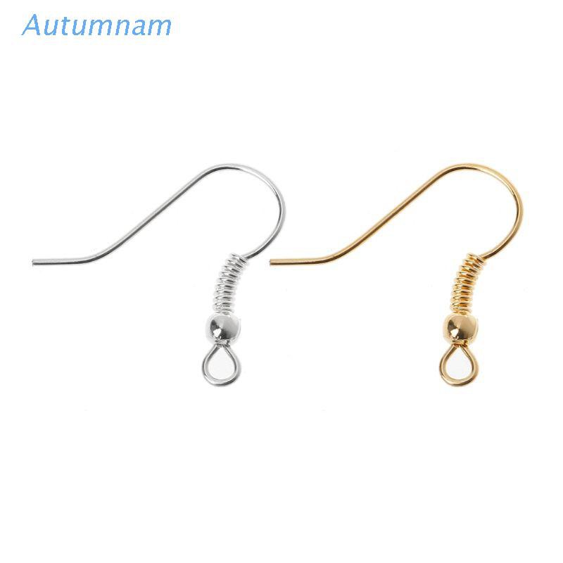 Set 100 Móc Khuyên Tai Màu Vàng / Bạc Không Gây Dị Ứng Diy