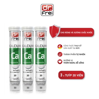 Combo 3 Tuýp Viên Sủi Bổ Sung Canxi và Vitamin D3 Dr. Frei (Tuýp 20 Viên)