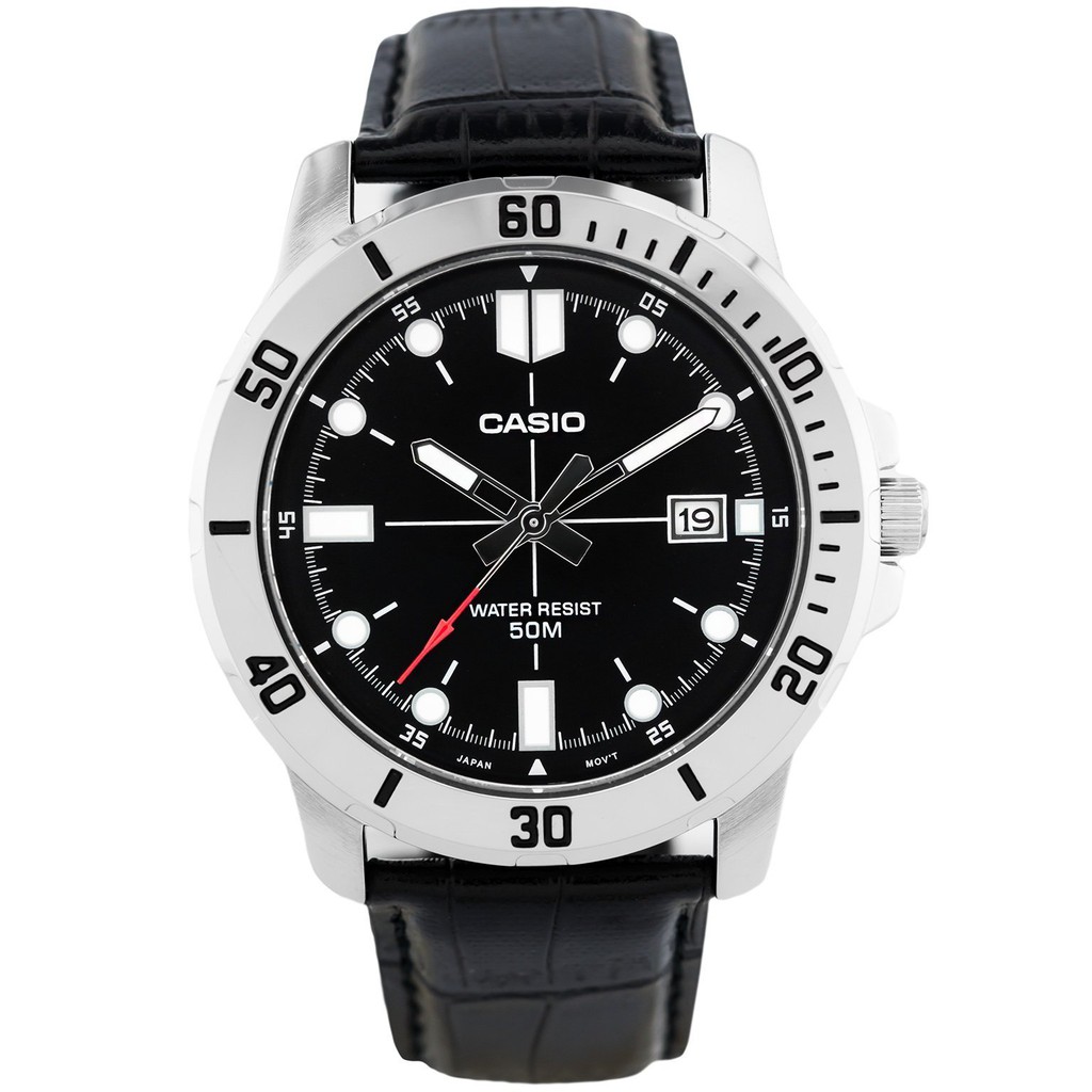 Đồng hồ nam dây da Casio Standard chính hãng Anh Khuê MTP-VD01L-1EVUDF (45mm)