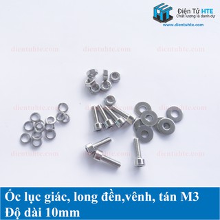 Ốc lục giác M3 kèm long đền, vênh, tán