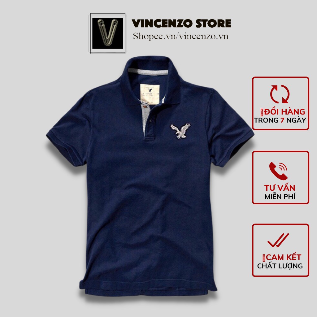 Áo thun nam tay ngắn đẹp có cổ polo hình đại bàng cao cấp mới | Áo polo Vincenzo Store | BigBuy360 - bigbuy360.vn