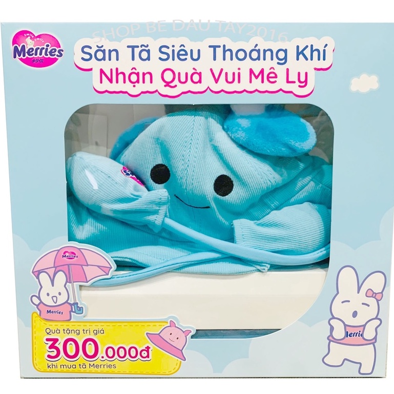 Bộ Mũ Tai Thỏ Và Dù Gấp Gọn Merries Dễ Thương