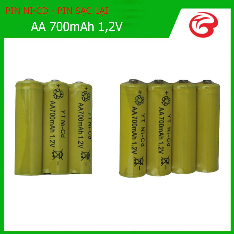 Pin sạc lại, pin Ni-cd AA 1,2V - 700mAh