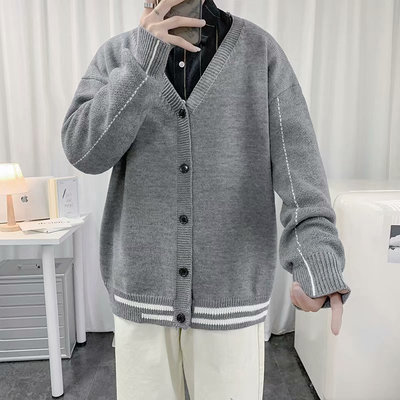 Áo khoác nam Cardigan bằng vải dệt kim mỏng tay dài dáng rộng rãi thời trang mùa thu cho áo len bigsize áo khoác unisex  fashion cardigan nam áo nỉ sweater nữ