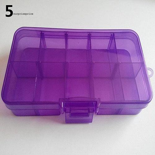 Hộp nhựa 10 ngăn trong suốt đựng thuốc / trang sức tiện dụng