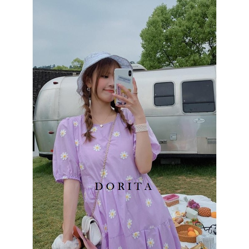 Váy Babydoll hoa cúc kèm thun buộc tóc - Dorita Boutique 💝