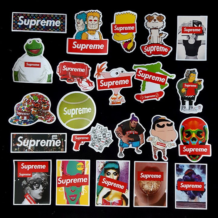 Bộ Sticker dán cao cấp chủ đề SUPREME SEXY - Dùng dán Xe, dán mũ bảo hiểm, dán Laptop...