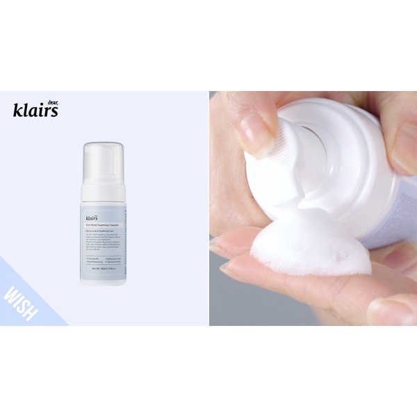 Sữa rửa mặt Dạng Bọt Dưỡng Ẩm Da Klairs Rich Moist Foaming Cleanser 100ml