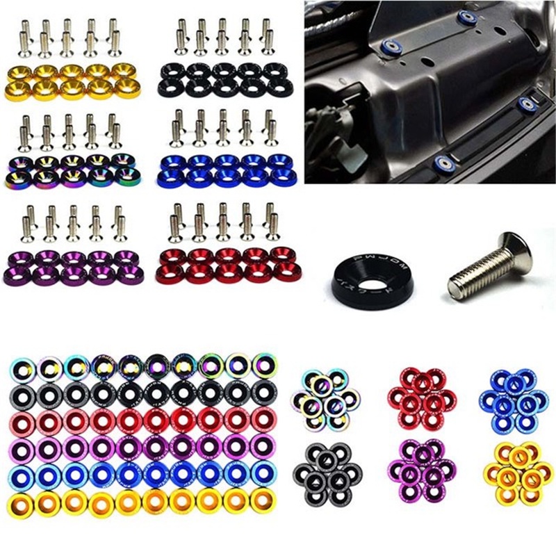FENDER Set 10 Ốc Vít M6 JDM Cho Xe Hơi