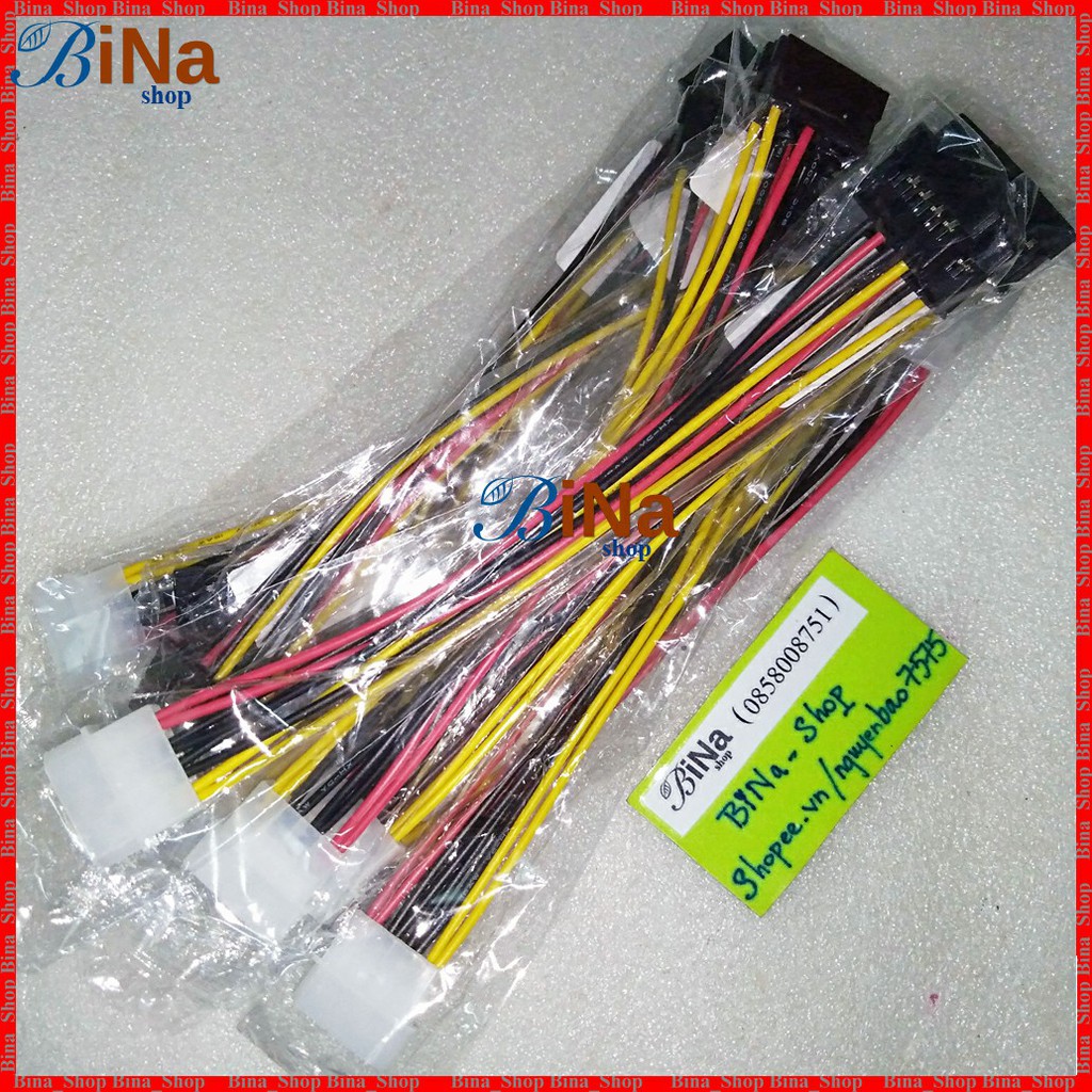 Cáp chia Molex IDE 4 pin ra 2 đầu SATA 20cm