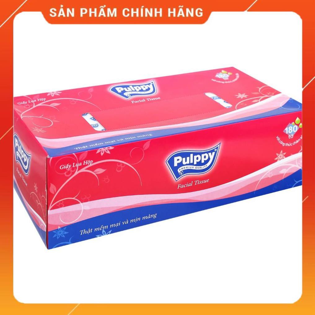 [Chính Hãng] Khăn Giấy Hộp Pulppy 180 tờ,giấy ăn cao cấp