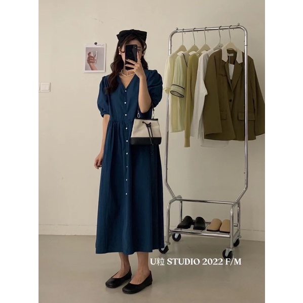 Váy babydoll bồng hàng loại 1, đầm cổ v tay bồng kèm ảnh thật | BigBuy360 - bigbuy360.vn