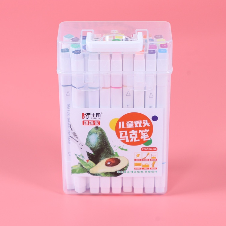 Bút Lông Đánh Dấu Hai Đầu Hai Đầu Nhiều Màu Sắc Họa Tiết Hoạt Hình Dành Cho Trẻ Em