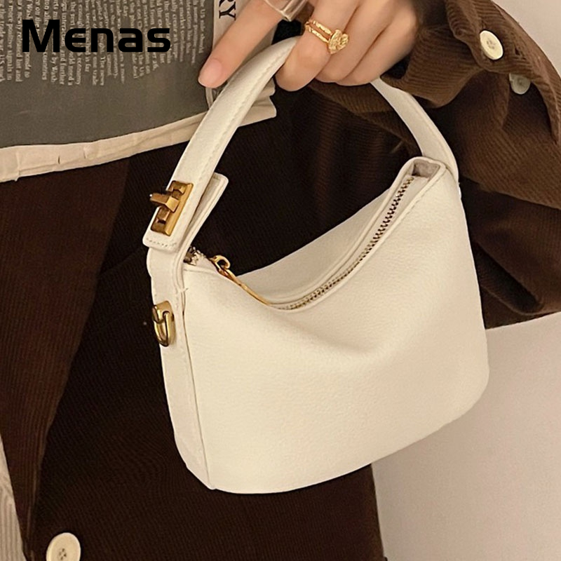 Menas Túi Xách Da PU Dáng Vuông Màu Trơn Thời Trang Cao Cấp Cho Nam