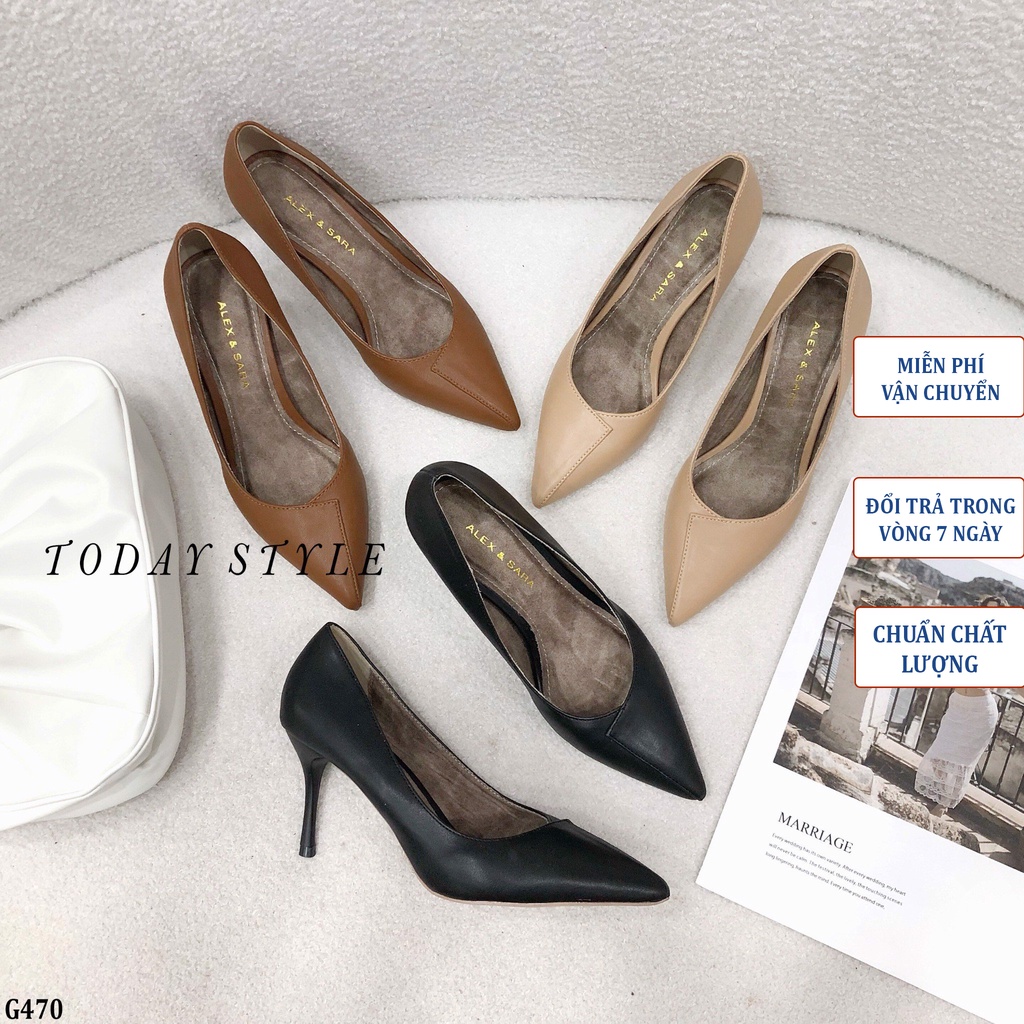 Giày cao gót 7p mũi nhọn Today Style da mềm G470