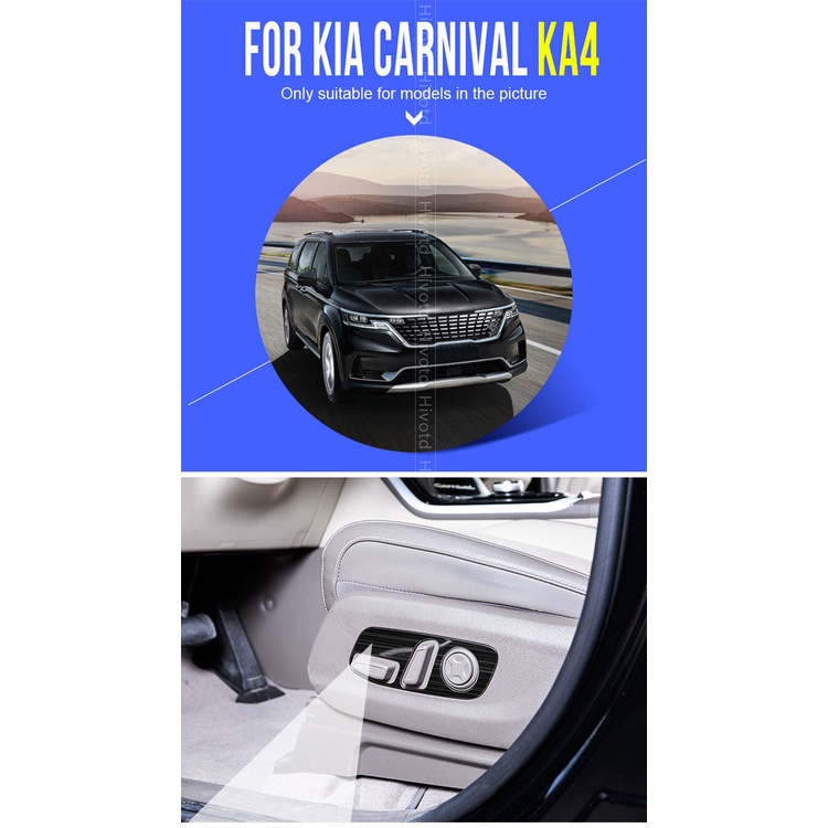 Bộ 2 Khung Viền Nút Điều Chỉnh Ghế Ngồi Xe Hơi Kia Carnival KA4 2024 2023 2022 2021 Bằng Thép Không Gỉ