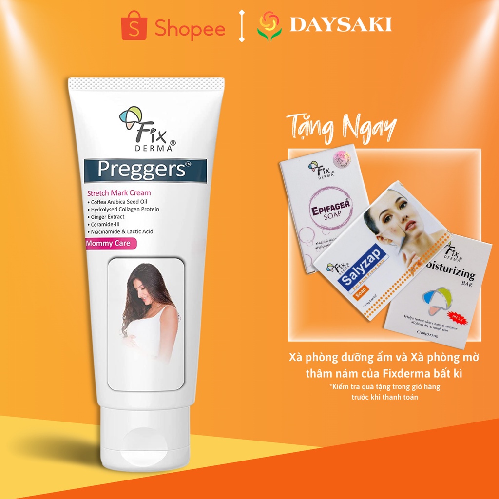 Fixderma Kem Giảm Rạn Da Dành Cho Bà Bầu Preggers Stretch Mark Cream 60G