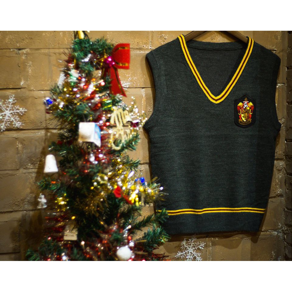 Áo gile len Hogwarts 4 nhà ấm áp, style UK đồng phục phù thủy sinh trong Harry Potter