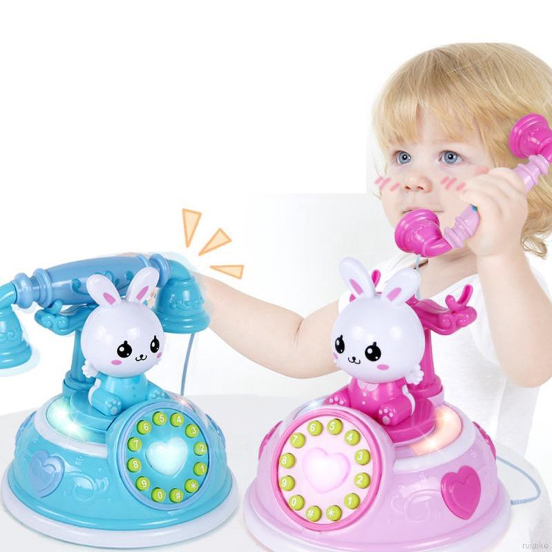 Kids Roly Play Telephone Toys W/Light Music Pretend Play Toys Baby Education Birthday Gift 🍭 ruiaike 🍭