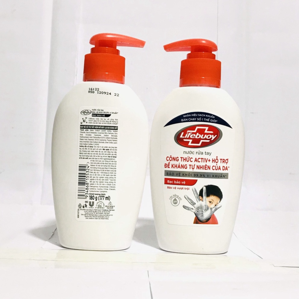 Nước rửa tay Lifebuoy chai 180g