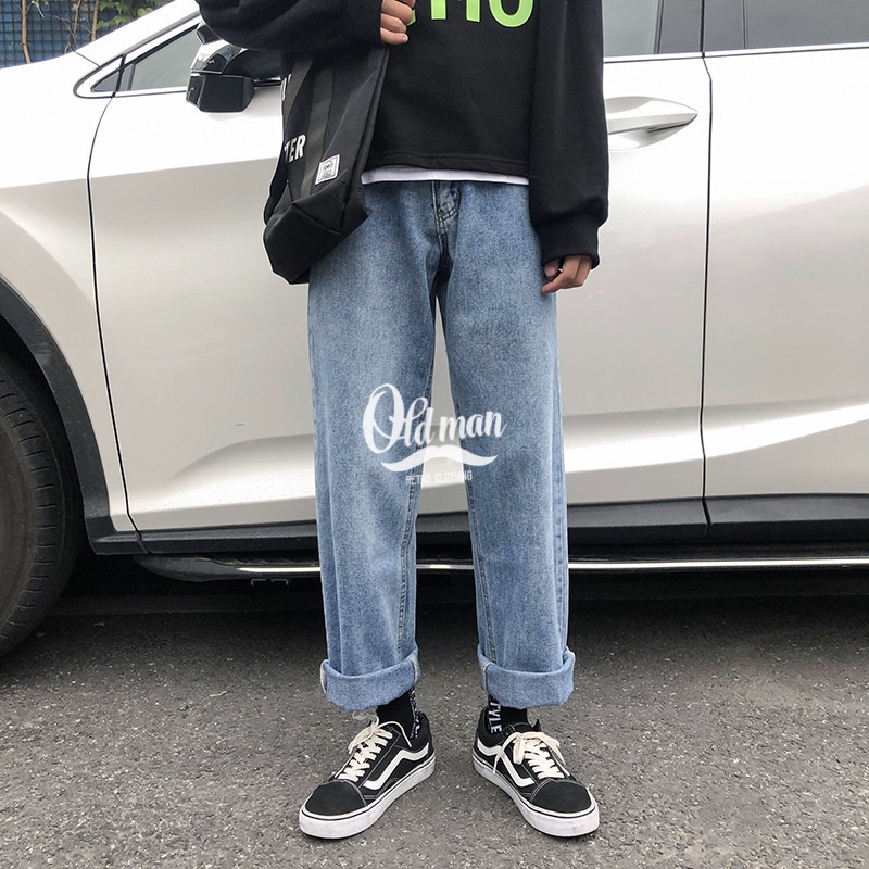 Quần Jean Nam Ống Suông, Quần Baggy Form Đứng OLDMAN, Trẻ Trung, Vintage OLDMAN