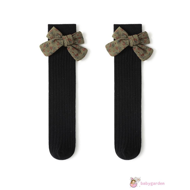 Vớ dệt kim cổ cao chống trượt thoáng khí đính nơ hoạt hình cho bé gái