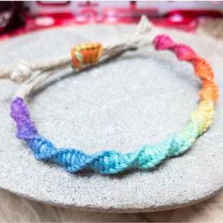 Vòng tay vòng chân may mắn - màu loan - Wendy - Friendship bracelet-xoắn-Vòng tay tình bạn-Vòng tay bạn bè handmade DIY