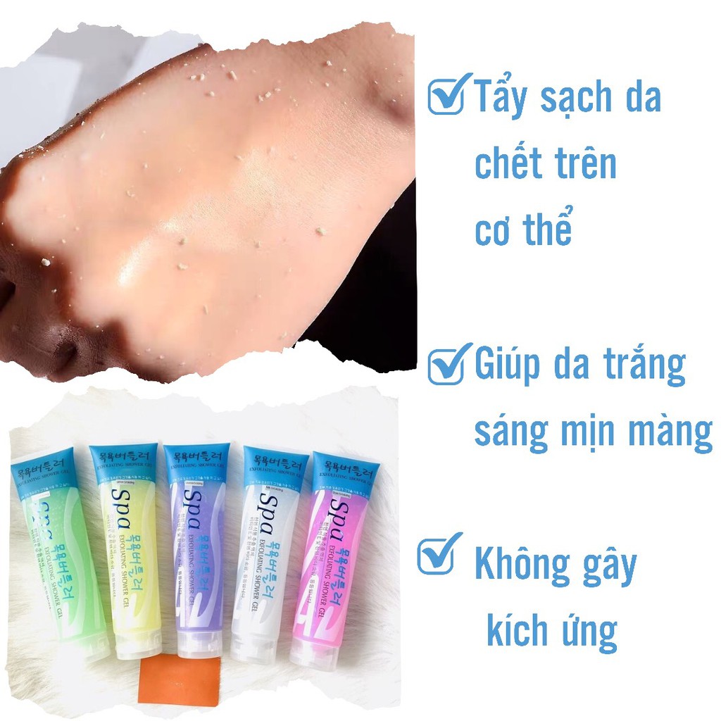 Tẩy da chết SPA toàn thân 350ml, tuýp lớn, date xa, tẩy tế bào chết sạch, dưỡng da, chăm sóc da mịn màng