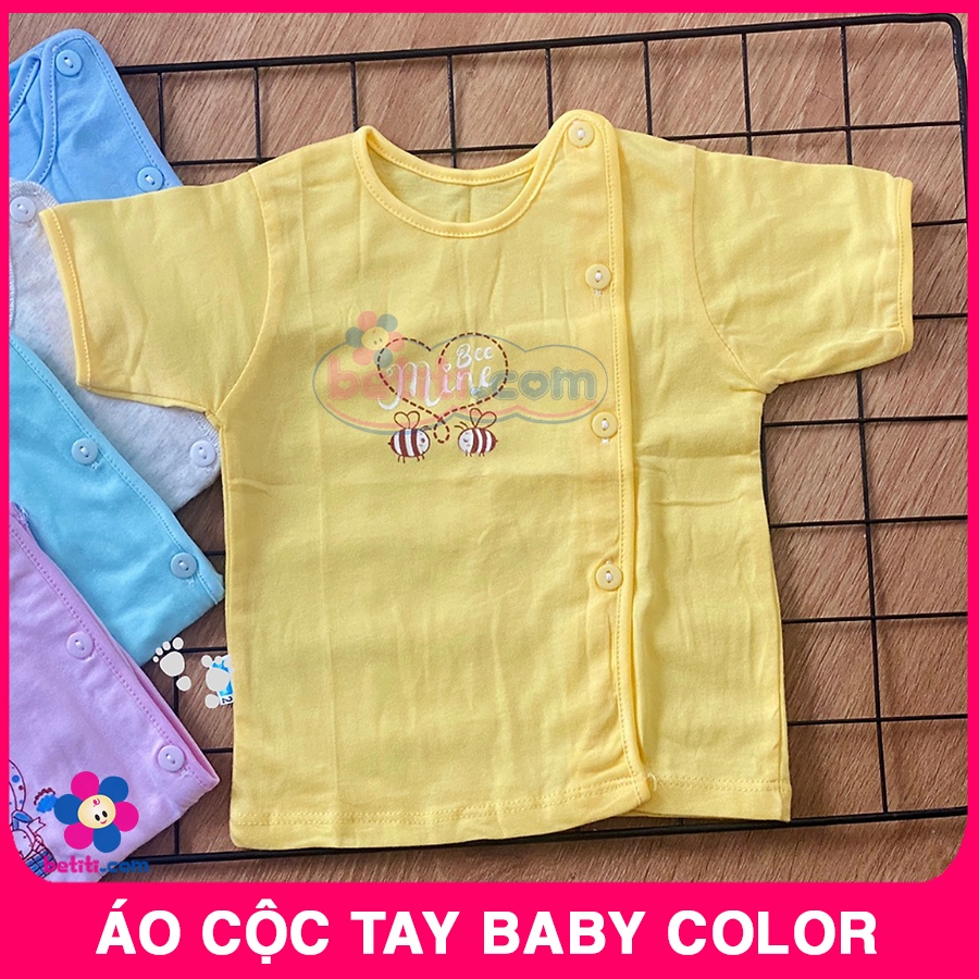 Áo Cộc Tay Sơ Sinh Cài Lệch Baby Color Cho Bé