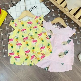 Combo 2-3 bộ - Đồ bộ cánh tiên bé gái, lanh lụa