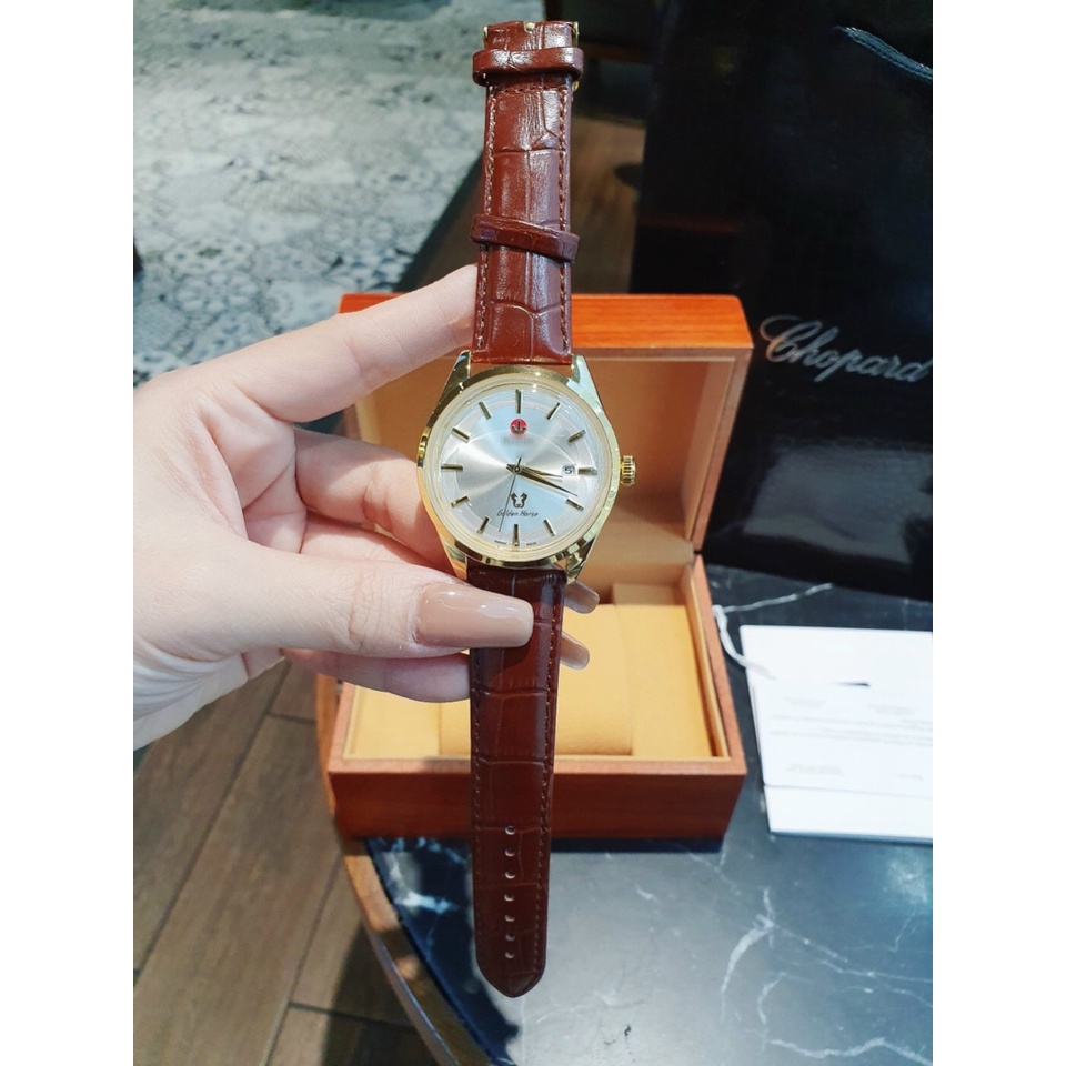Đồng hồ nam R.D golden horse dây da - màu đen/nâu - size 40mm