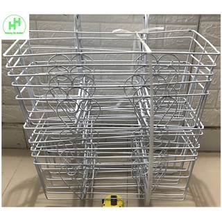 10 GIỎ SẮT Treo Chậu Hoa Ban Công Hình Chữ Nhật - Màu Trắng