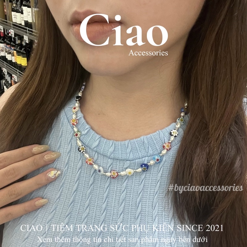 [HOẢ TỐC 1H] Dây chuyền/ Vòng cổ hạt cườm kết hợp hạt trai nước ngọt thiết kế mới lạ Oliver Ciao
